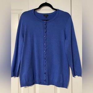 Talbots Cardigan with Scallop Edge